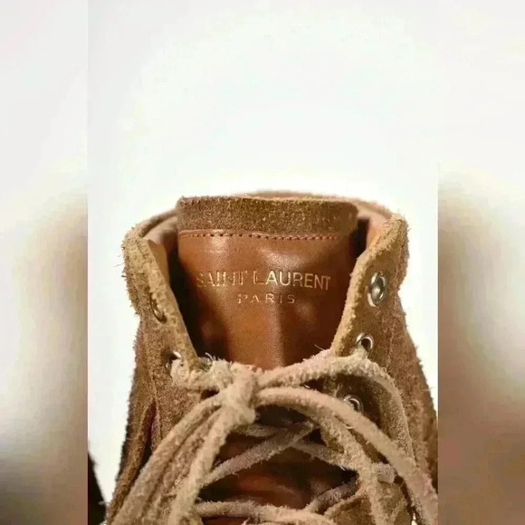 SAINT LAURENT Tan Suede Fringe Court Classic SL/18H High  Top Sneaker 9US Italy - Picture 6 of 8